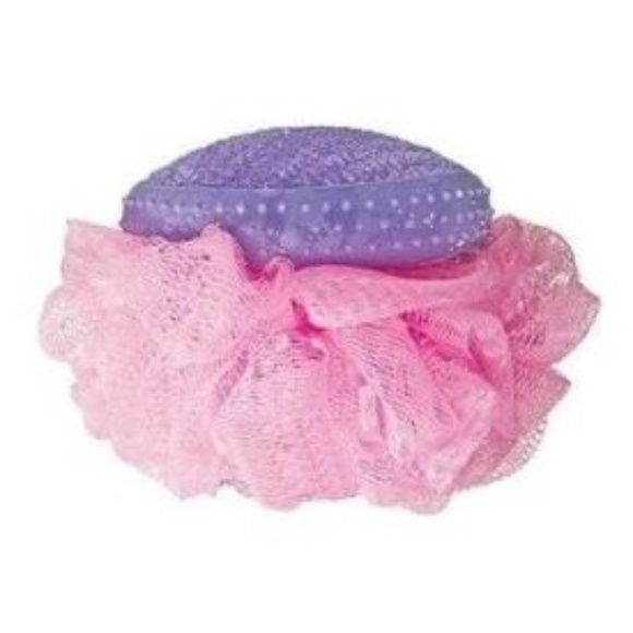 AVON DUAL SIDED POUF - PINK STAR (NEW WITH TAGS) - Picture 2 of 2